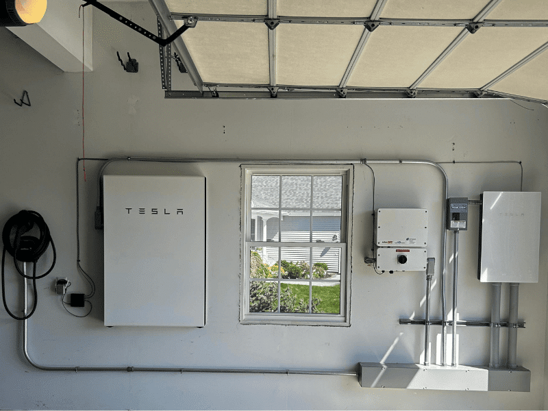 Tesla Powerwall installed by Maine Solar Solutions as a solar battery backup system in Maine.