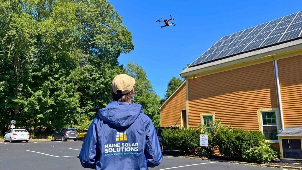 Drone survey for solar installation in Maine — aerial data collection for faster, safer, more accurate solar design.